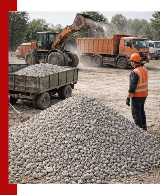 Доставка известнякового щебня фракция 20–40 в Дзержинске