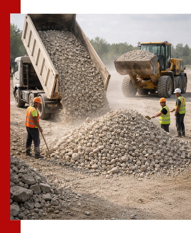 Доставка известнякового щебня фр. 40-70 в Дзержинске
