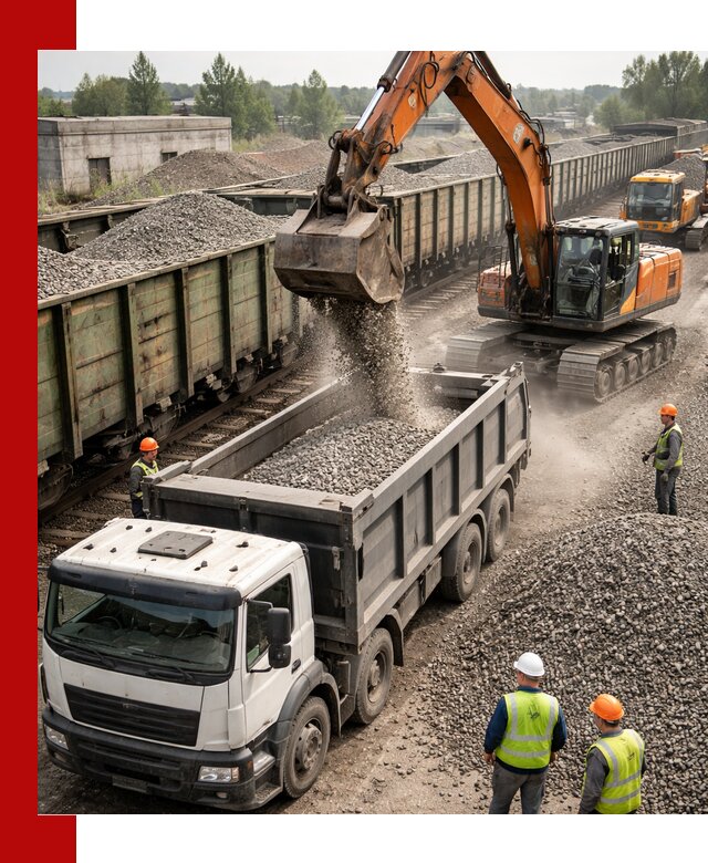 Железнодорожный щебень фракция 25–60 для поставок в Дзержинске