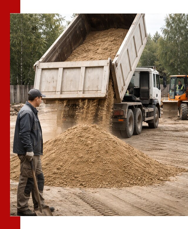 Доставка и продажа песка с разгрузкой в Дзержинске