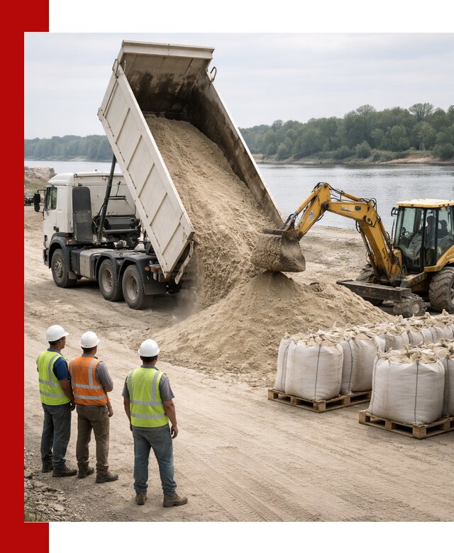 Доставка речного песка в Дзержинске самосвалами и погрузкой