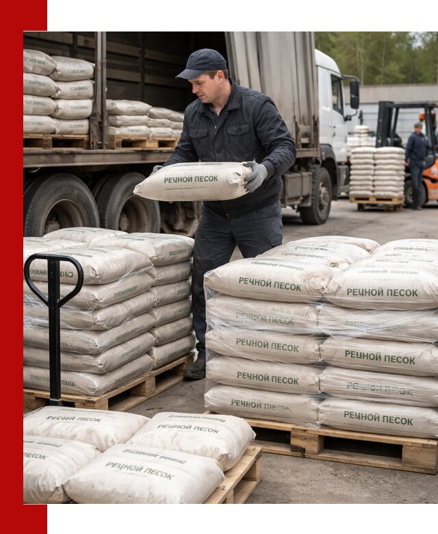 Речной песок в мешках с доставкой в Дзержинске