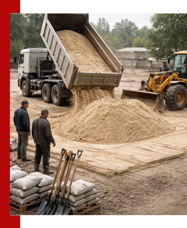 Доставка мытого песка в Дзержинске с самосвалами по выгодной цене