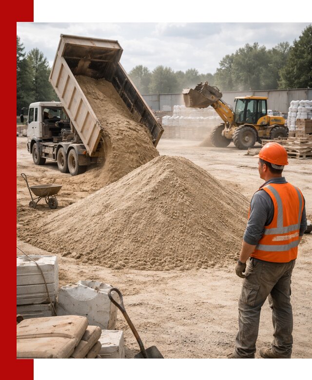 Доставка строительного песка с самосвалом в Дзержинске