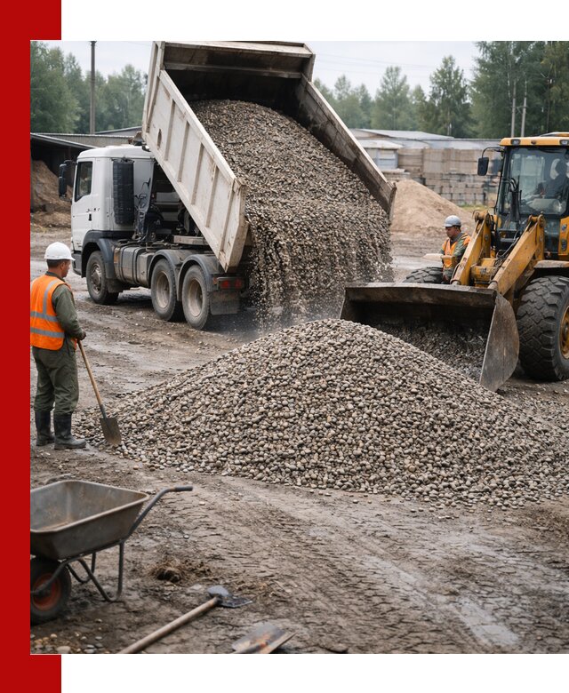 Мытый гравий с доставкой в Дзержинске от карьера до участка