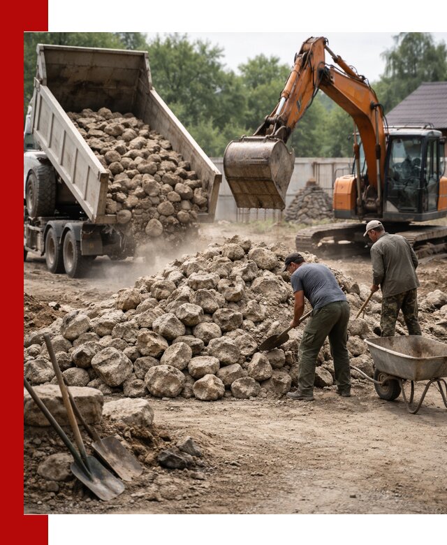 Доставка и разгрузка бутового камня в Дзержинске