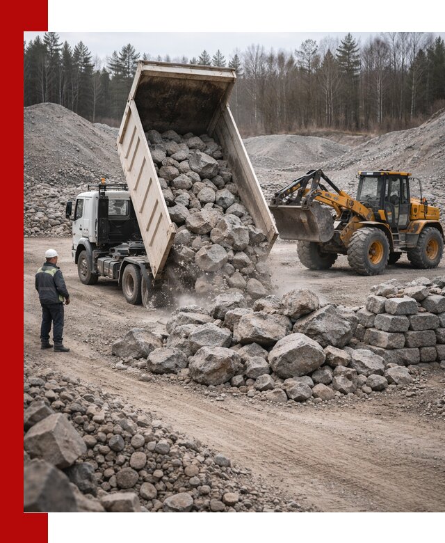 Доставка и продажа бутового гранитного камня в Дзержинске