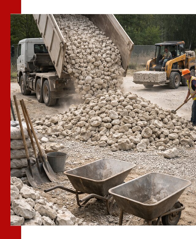 Доставка и продажа бутового известнякового камня в Дзержинске