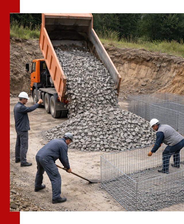 Камень для габионов с доставкой в Дзержинске быстро и надёжно