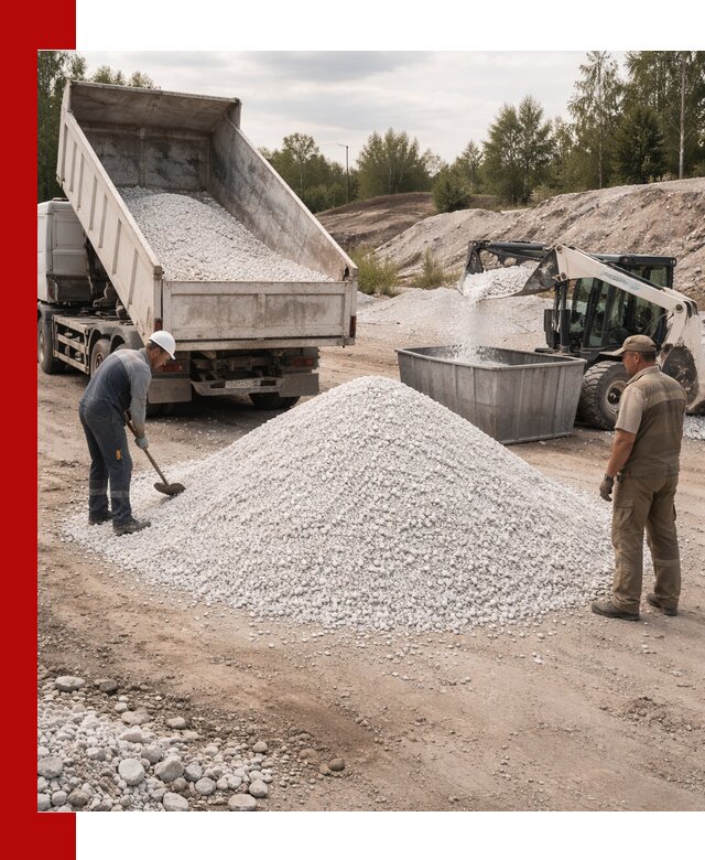 Доставка и продажа белой мраморной крошки в Дзержинске