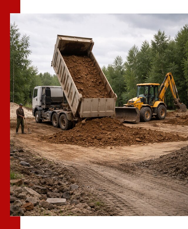 Доставка суглинка самосвалами в Дзержинске подсыпка и планировка