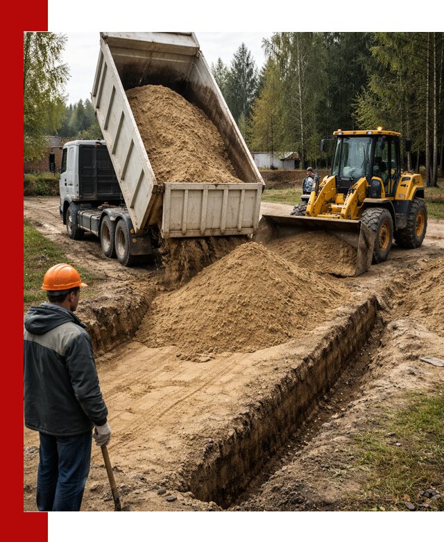 Доставка песчаного грунта в Дзержинске для строительных работ
