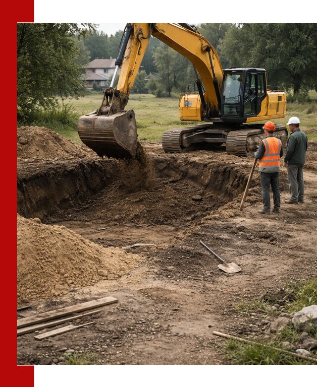 Рытье котлована под фундамент в Дзержинске (быстро и недорого)